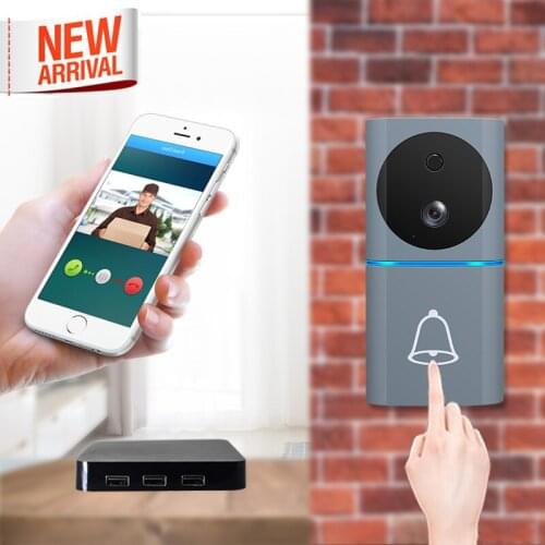 2021 New Motion Sensor Ring Doorbell Wifi Video Door Bell with 1080P Camera iOs Android Cordless Door Bell with Remote Unlock