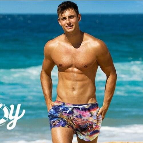 2021 New Arrivals Men Swimwear Plus Size Fashion Printed Swimsuit Male High Quality Elastic Swim Trunks