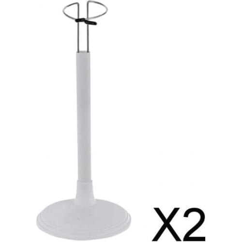 2xAdjustable Doll Stand Display Holder for Dolls Action Figure 35cm White