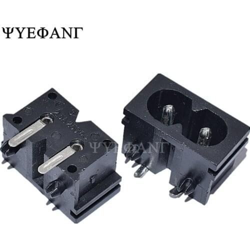 5Pcs Black Male Plug IEC320 C8 Power Socket Connector AC 250V 2.5A Right Angle