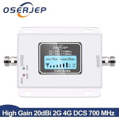 70dB LCD LTE 700MHz B28A 4G Signal Booster Mobile Phone Repeater for Brazil