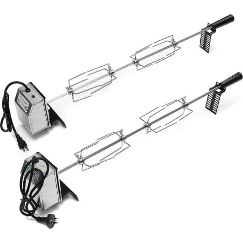 82cm Automatic BBQ Grill Rotisserie Parts Electric BBQ Motor Spit Roaster Rod Meat Fork Outdoor Camping Cooking Tools 220-240V