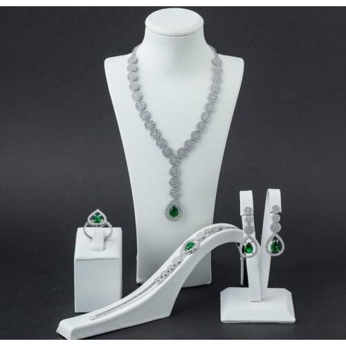 925 Sterling Silver and Green Zircon Stones Model Set