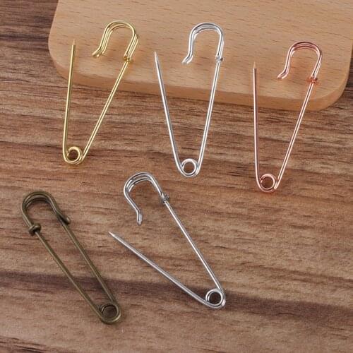 Mibrow 20pcs/lot 5 Colors 45mm Brooch Back Safety Pin Brooch Pin Base Blank Settings for DIY Jewelry Making Findings