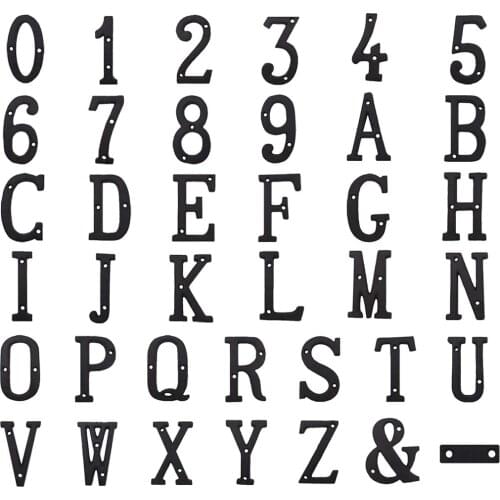 Cast Iron Metal Letters Numbers House Doorplate Sign Alphabet Decorations For DIY Wall Door Plate Address Street Mailbox Number