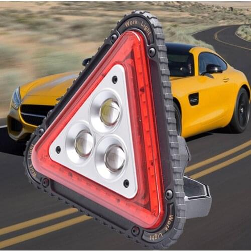 COB Glare Floodlight Car Triangle Warning Light USB Rechargeable Floodlight LED Bulbs CE Litwod 2 Years