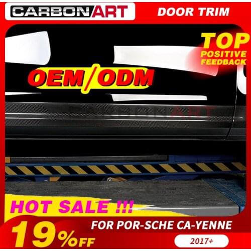 For por-sche Cayenn 970 Facelift Carbon Fiber Door Trim Bootlid Spoiler 2014-2017 Car Styling carbon fiber door trim for cayenn