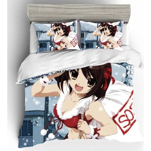Home Textiles Bed Linen Set Anime Santa Claus Qualified 3D King Size Luxury Kid Bedding Set Duvet and Linen Set Bed Linen Cotton