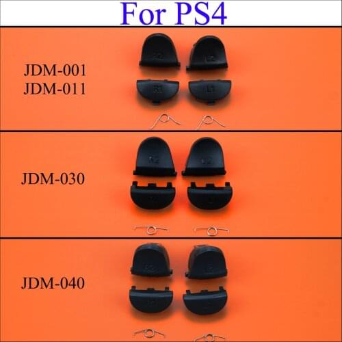 YuXi Black L1 R1+L2 R2 Gamepad Trigger Buttons + springs Tool Replacement parts for For Sony Station 4 PS4 Gamepad Controller