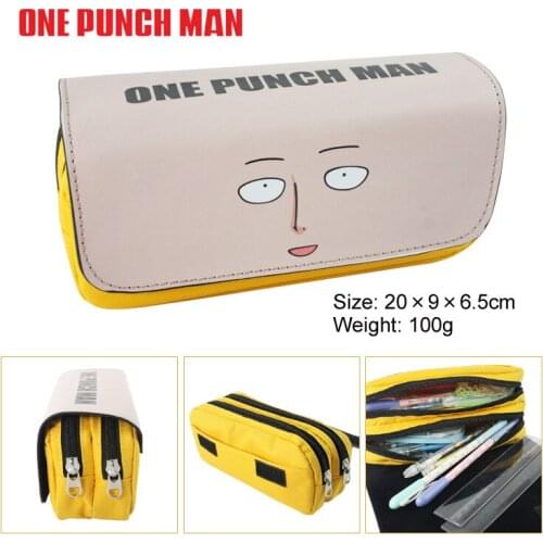 IVYYE Cartoon One Punch Man Anime Cosmetics Bags PU Zipper School Pencil Case Storage Pen Bag Large Pouch Stationery Gift New