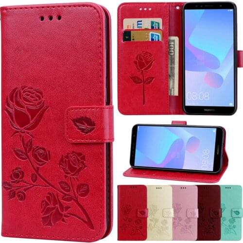 Leather Case For Huawei Y5 Y6 Y7 Prime 2018 P20 Lite Pro Nova 3 3e 3i P Smart Plus Mate 20 Lite Pro Flower Phone Cases Cover