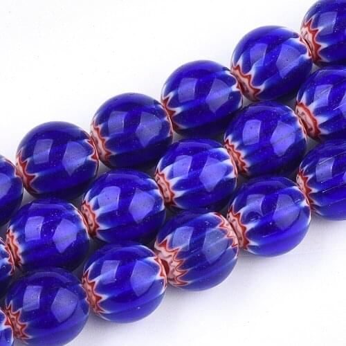 About 38pcs/strand Handmade Millefiori Lampwork Round Beads 10mm For Bracelet Necklace DIYJewelry making Strands hole: 1mm