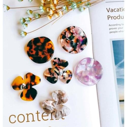 Round Shape Resin Plastic Acetic Acid Beads Diy Material Pendant Necklace Eardrop Charms Jewelry Component 6pcs