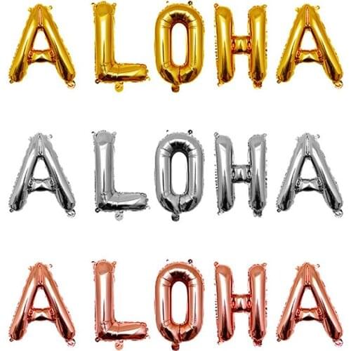 KUKUZHU Hawaiian Flower Necklace Flamingo Balloon Latex Photobooth Props Tropical Summer Beach Hawaii Aloha Party Decoration DIY