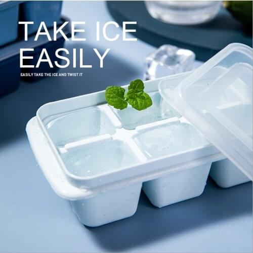 Ice Cube Maker Square Shape Ice Tray with Lid DIY Ice Cube Mold for Wine Bar Drinking Dropship Mold Square Shape Ice Cream Maker
