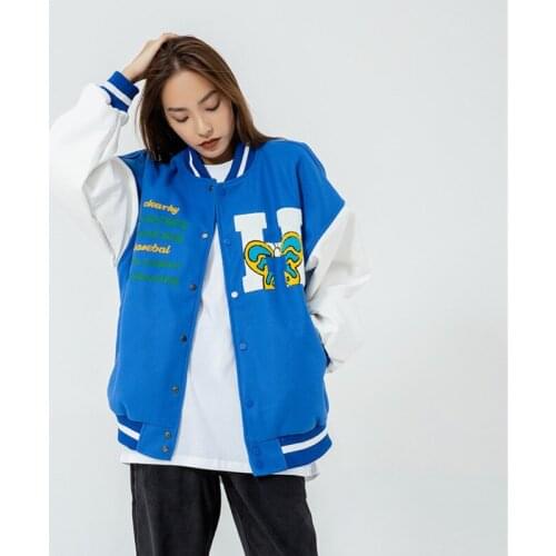 Fashion Baseball Jacket Women Hip Hop Harajuku Streetwear Letter Embroidery Casual Cotton College Bomber Jacket Male Clothing