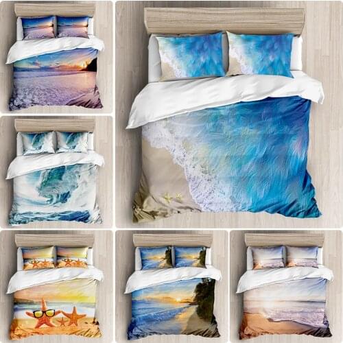 2020 new summer beach series luxury duvet room Bedding Set luxury Duvet Cover Bedding Set printing duvet cover extra large