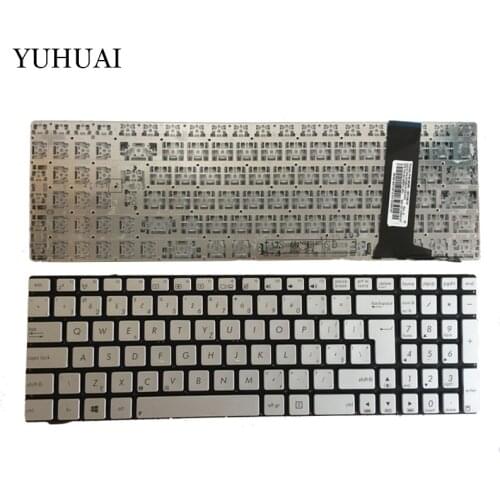 NEW Czech Laptop Keyboard for ASUS N56 N56V N76 N76V N76VB N76VJ N76VM N76VZ U500VZ N56VV N56VZ U500VZ U500 U500V CZ Silver