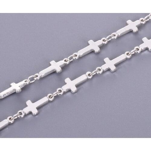 Necklace Discovery Protective Copper Chain Jesus Cross Chain DIY Necklace Components Cross Making Jewelry Accessories