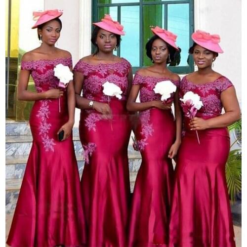 2019 Fushia Long Bridesmaid Dresses Plus Size Arabic Wedding Guest Dress Off Shoulder Vintage Lace Evenin Gowns