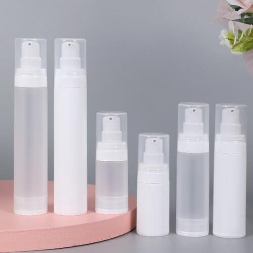 Empty 15ML 30ML 50ML Empty Frosted Airless Pump Bottles Travel Lotion Pump Containers Airless Lotion Dispenser Bottle 10Pcs
