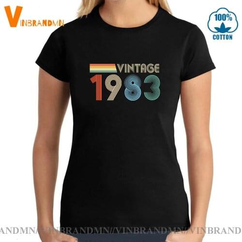 Retro Born in 1983 T-shirt Classic 1983 Birth Years Tee shirt Brand 80s Clothes Vintage 1983 Birthday Short Sleeves T Shirt