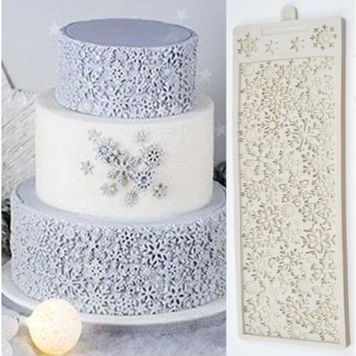 Sugar Snowflakes Silicone Mold DIY 3D Christmas Design Fondant Cake Mold Decoration Silicone Mold Chocolate Craft Gum Paste K195