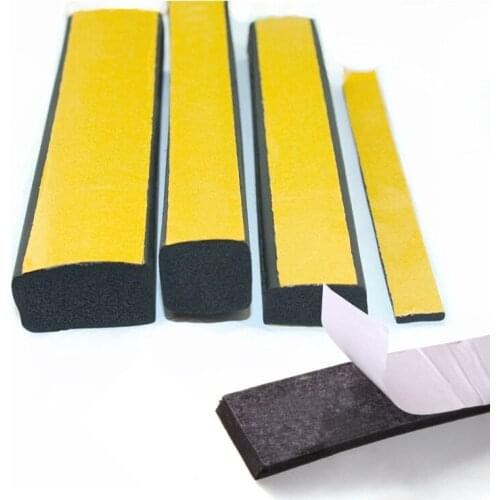 Rubber Self Adhesive Sponge Seal Strip Width 8~50mm Thick 2~10mm EVA Black Foam Anti-collision Seal Gasket