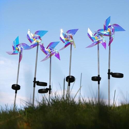 Solar Wind Spinner Garden LED Solar Powered Stake Pinwheels Light Outdoor Decoration Lawn Lighting Copper Wire Light Home Decor
