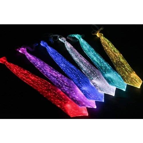 LED Necktie 7 Colors Flashing Light Up Tie USB Rechargeable Wireless Glowing Luminous LED Neck Tie Party Favors Rave Tie
