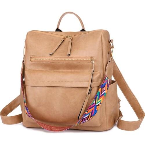 Trend Vintage Backpack For Women 2021 New Luxury Handbag Leather Large Capacity Shoulder Bag Big Ladies Designer Tote Bag Travel