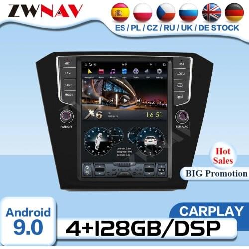 1 DIN Tesla Screen Android Video Player For VW VOLKSWAGEN Magotan 2017 GPS Navigation Radio Receiver Auto Audio Stereo Head Unit