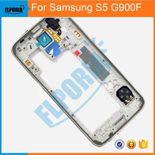 High Quality Middle Frame Plate Bezel Housing Case For Samsung Galaxy S5 SV G900F G900H G900P Free Tools Replacement Parts