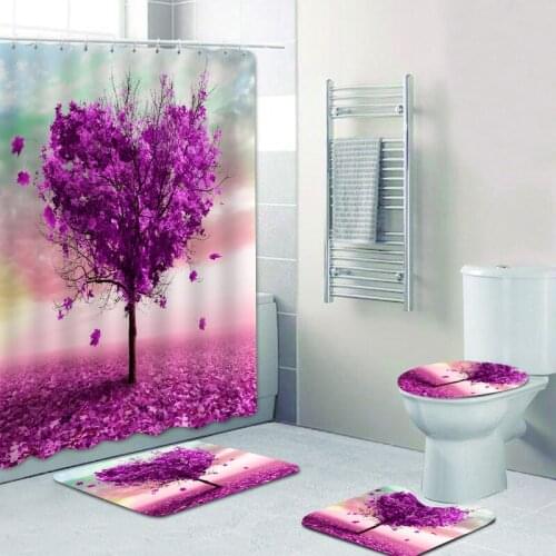 The love mangrove shower curtain shower curtain kit can be matched with the same bathroom toilet mat set