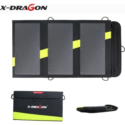 X-DRAGON Solar Mobile Power Battery Charger 5V 20W Portable Outdoor Foldable Solar Panel Cells Micro USB for Xiaomi iPhone iPad