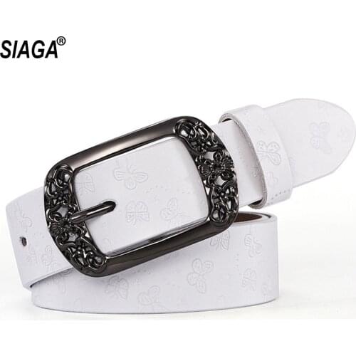 Ladies Hot-selling Vintage Cowhide Leather Belts Novelty Cow Genuine Needle Buckle Belt for Women Jeans 135cm FCO112