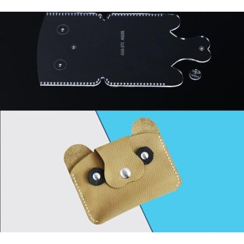 1Pcs New Sewing pattern Clear Acrylic Wallet Pattern Stencil Template Set Leather Craft DIY Tool sewing stencils 11.5*9.5*5cm