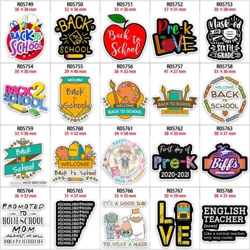 Charms Resin Back to School Cabochon Printed 10pcs/lot for Earring Bracelet DIY Decorations Accessories