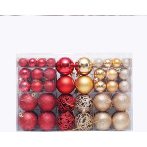 100pcs Creative Christmas Decoration Ball Set Glitter Baubles Pendant Xmas Tree Hanging Decoration Supplies For Wedding Party