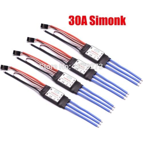4pcs/lot 30A SimonK Prgramme RC Brushless ESC 30AMP With BEC 2A For Axis Quadcopter Multicopter 450 F650 X525