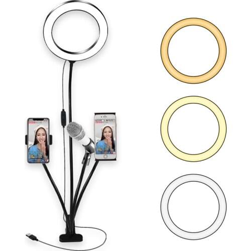 8 inch Dimmable LED Ring Light with Phone Holder Tripod Stand Selfie Ring Lamp For Live Stream YouTube Photography Video Studio