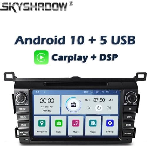 Carplay DSP PX6 IPS Android 10 4GB + 64GB Car DVD Player GPS Map WIFI Bluetooth RDS Auto Radio For Toyota RAV4 RAV 4 2013-2017