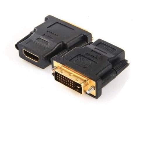 By dhl 200pcs DVI (24+1)/(24+5) To HDMI Adapter Cables 24k Gold Plated Plug Male To Female HDMI To DVI Cable Converter 1080P