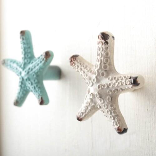 European-style Mediterranean Handle Simple Starfish Small Handle and Knob Childrens Bedroom Drawer Door Small Starfish Handle