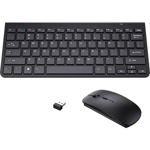 MoKo Keyboard and Mouse, 2.4G Wireless Compact Portable Mini Keyboard & Mouse Combo Set for Android, Windows, Laptop/Desktop/PC