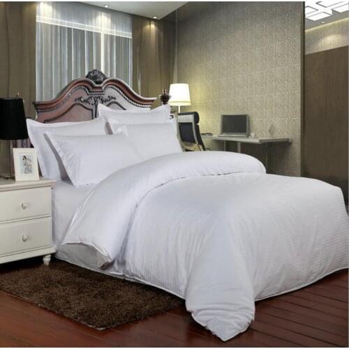 1cm stripe solid color home textile white hotel bedding set queen king 4pcs duvet cover bedspread bed sheet pillowcases cotton
