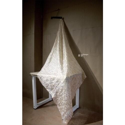 Creative wavy striped apricot laminated cotton designer fabric