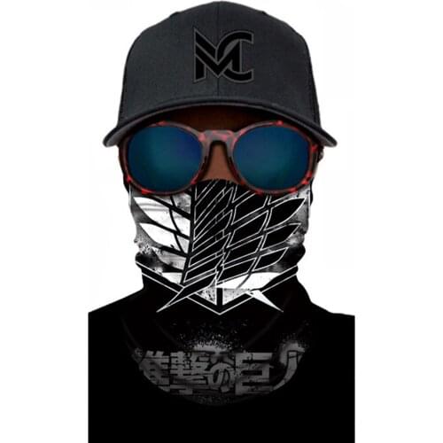 NEW Attack on Titan mask Windproof Magic Scarf Cycling Ski Seamless Balaclava Headwear Neck Gaiter Hiking Mask Bandanas