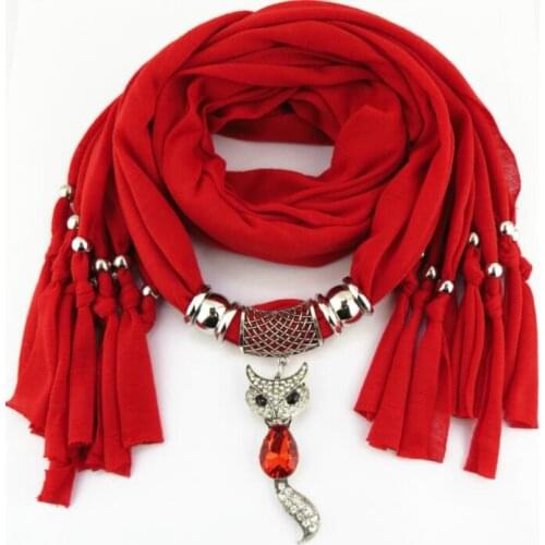 New Fashion Women Pendant Scarf Female Elegant Fox Pendant Scarf 40x180cm