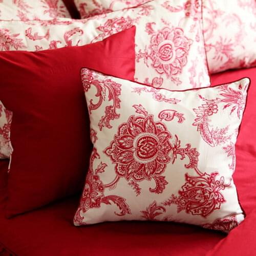 New vintage pillow case sofa pastoral cushion cover elegant French style satin cotton pillow cover bedding pillowcase